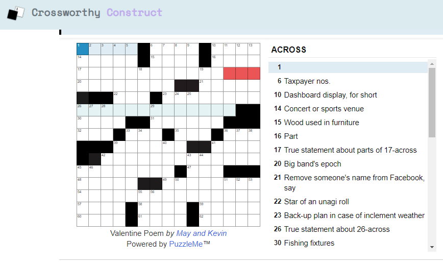 crossworthy valentine