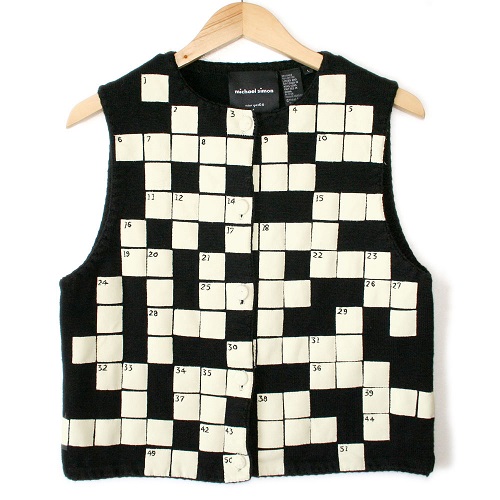 crossword sweater vest